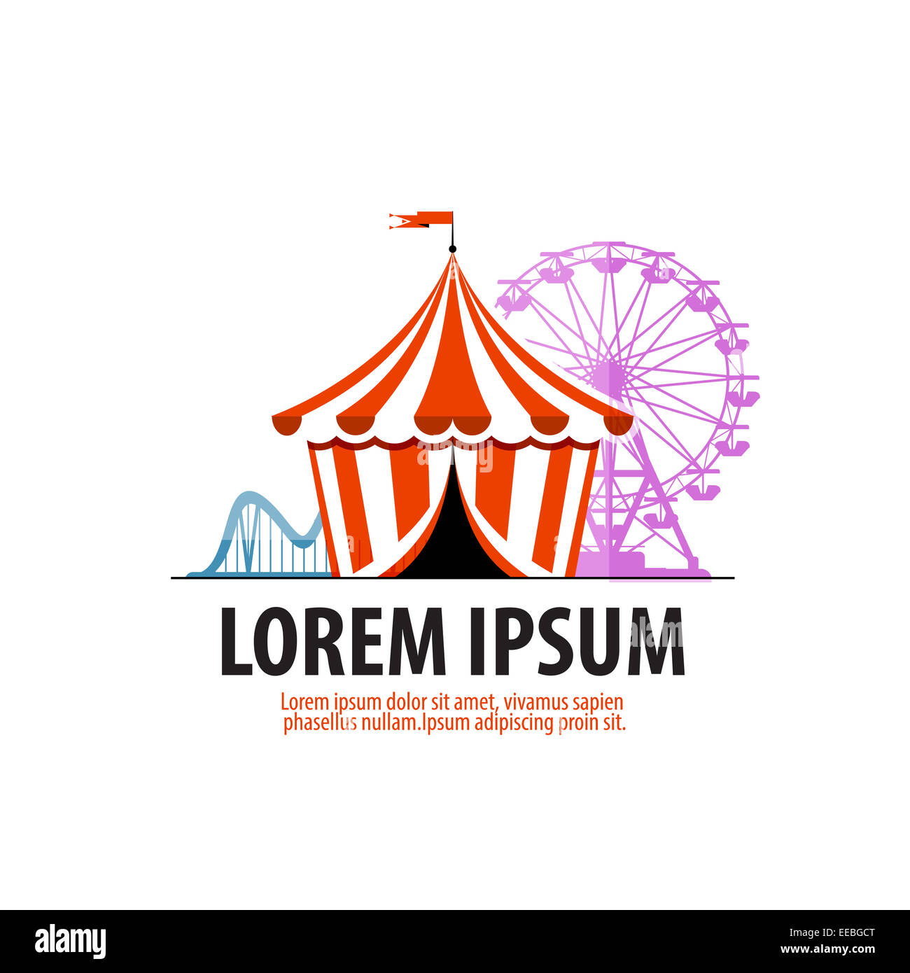 Zirkus-Vektor-Logo-Design-Vorlage. Attraktion oder fair-Symbol. Stockfoto