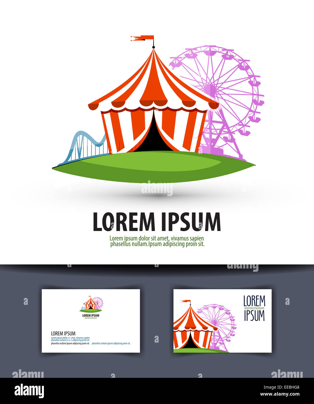 Zirkus-Vektor-Logo-Design-Vorlage. Karussell oder fair-Symbol. Stockfoto