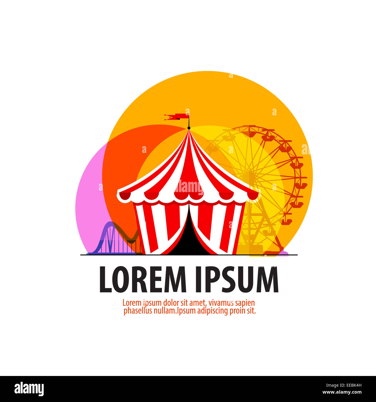 Zirkus-Vektor-Logo-Design-Vorlage. Karussell oder fair-Symbol. Stockfoto