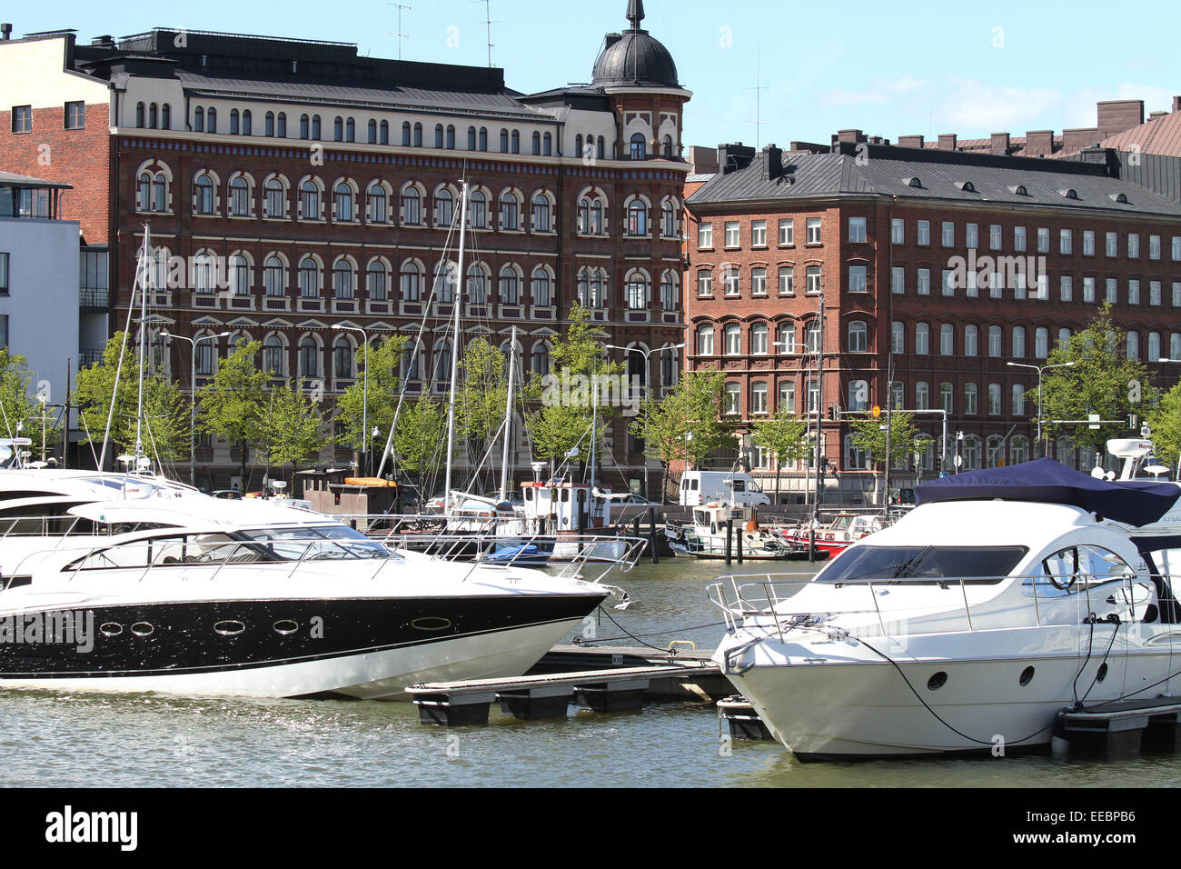 Blick über den Nordhafen in Helsinki Stockfoto