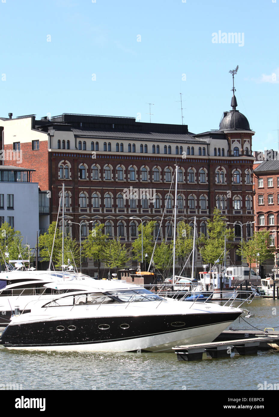 Blick über den Nordhafen in Helsinki Stockfoto