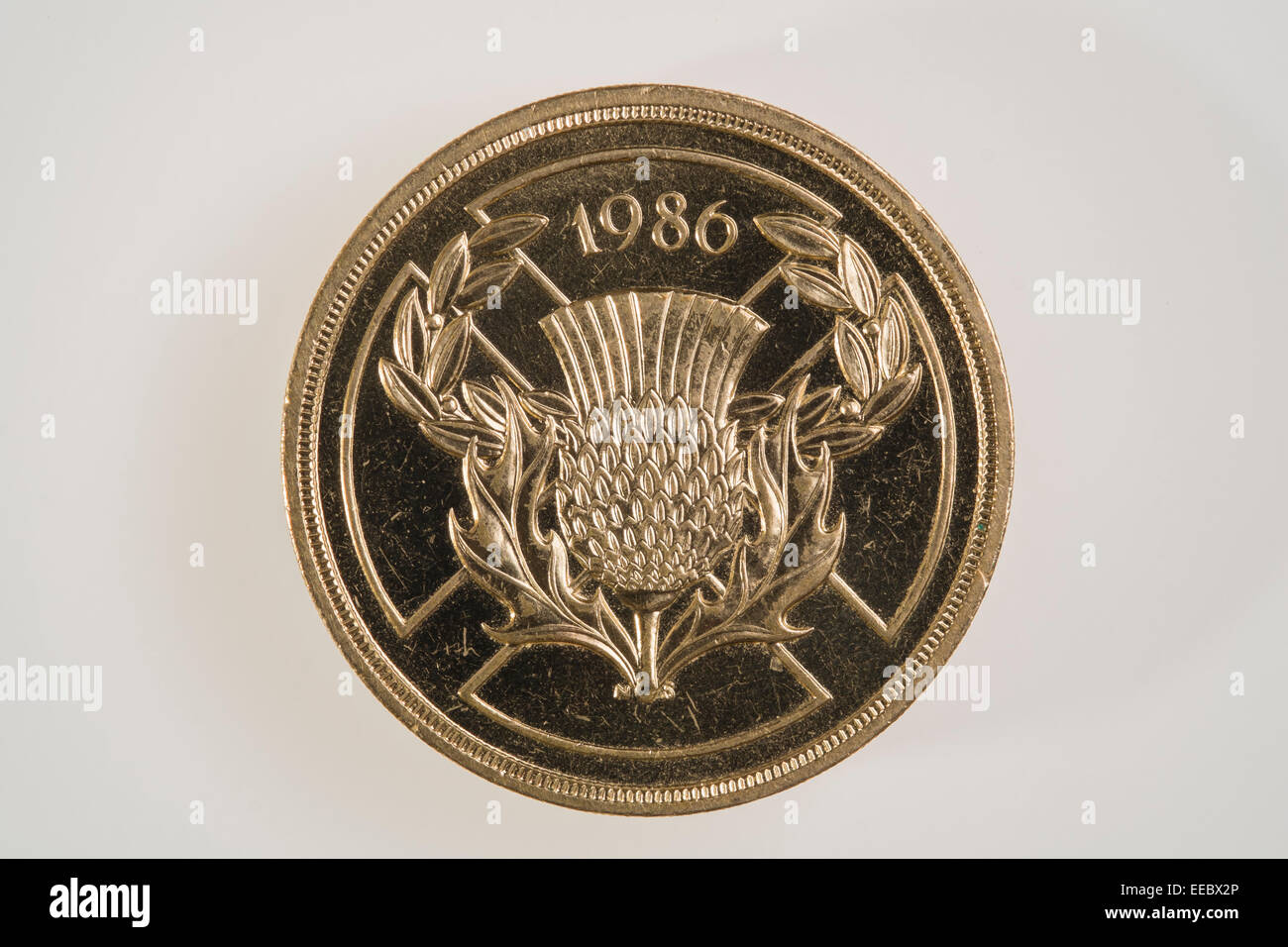 1986 britischen Commonwealth Games £2 Gedenkmünze. Stockfoto