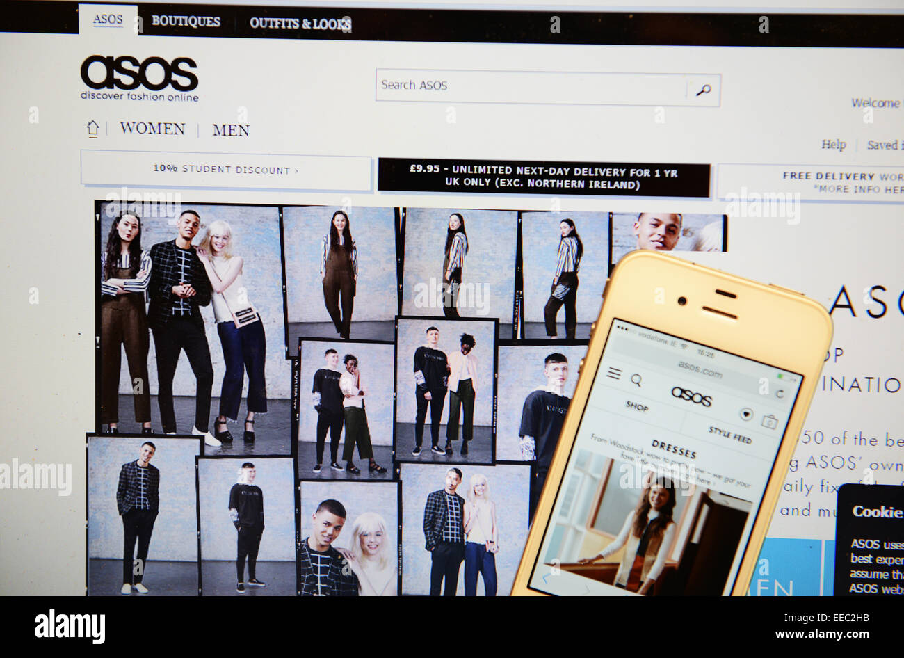 ASOs Website und IPhone Stockfoto