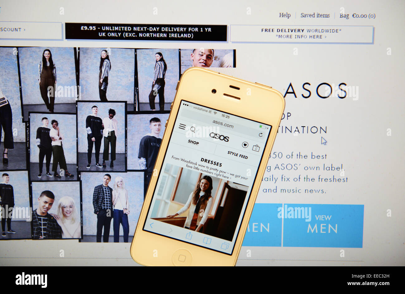 ASOs Website und IPhone Stockfoto
