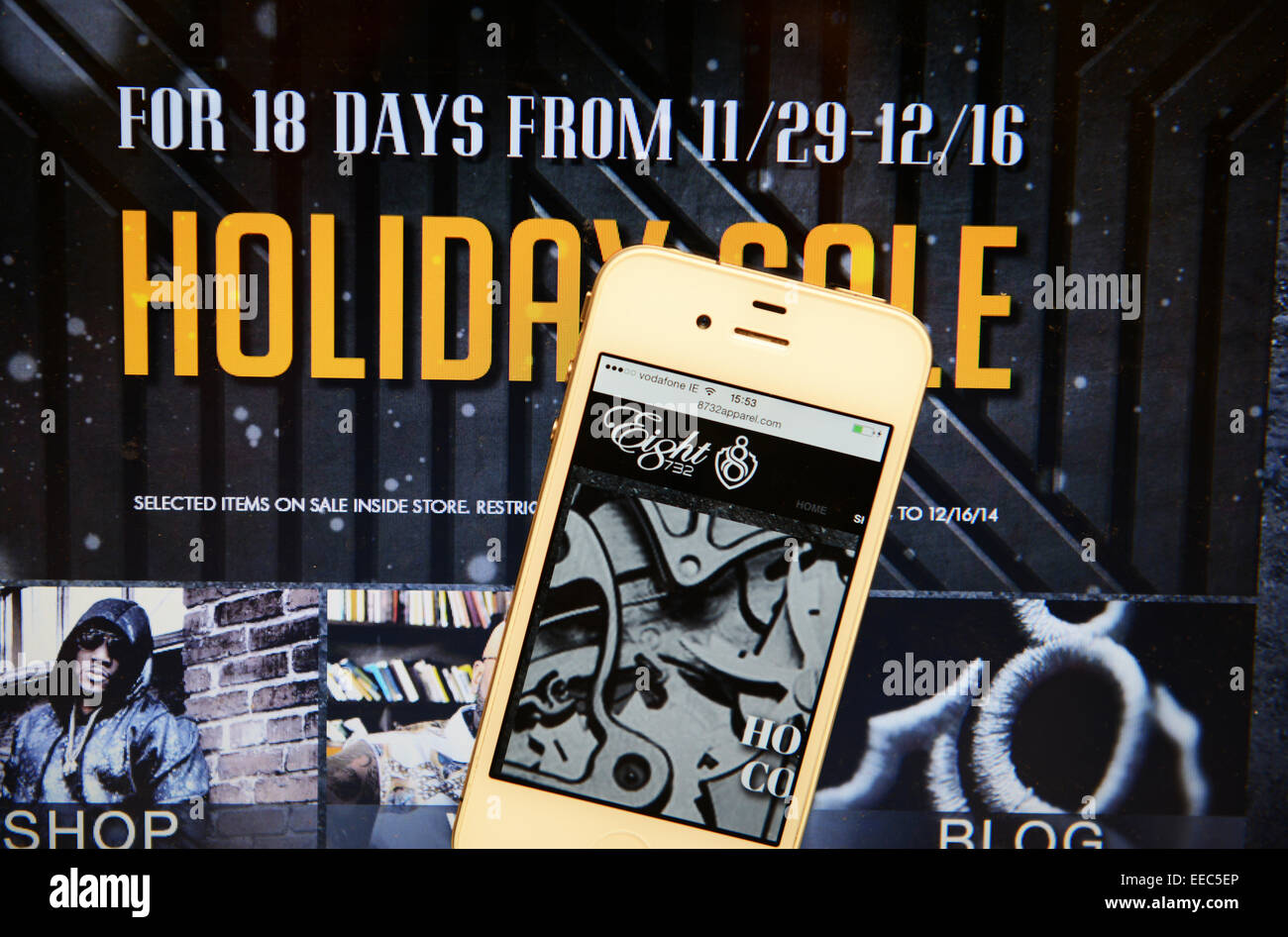 Acht Website und IPhone Stockfoto