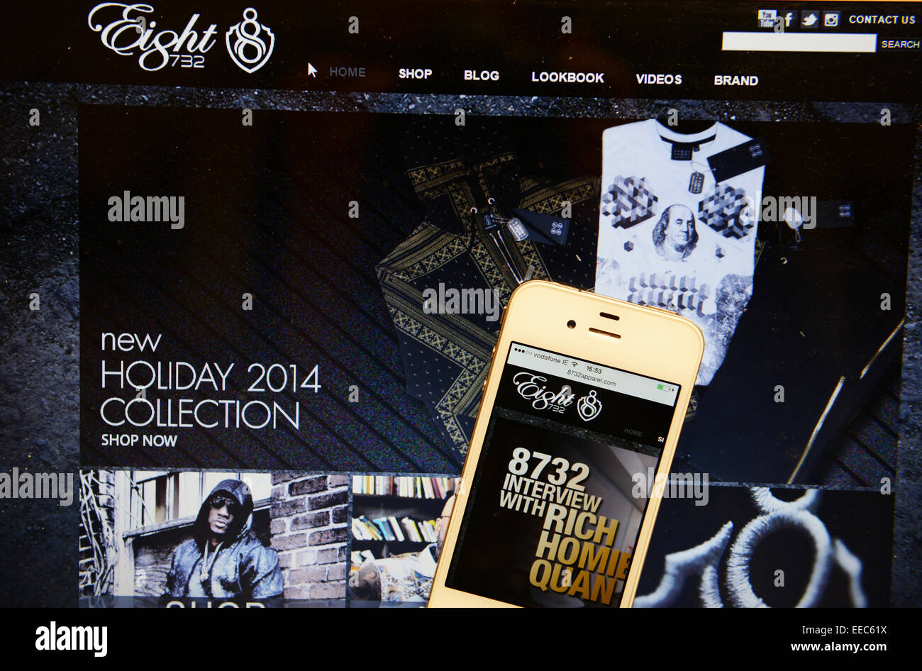 Acht Website und IPhone Stockfoto