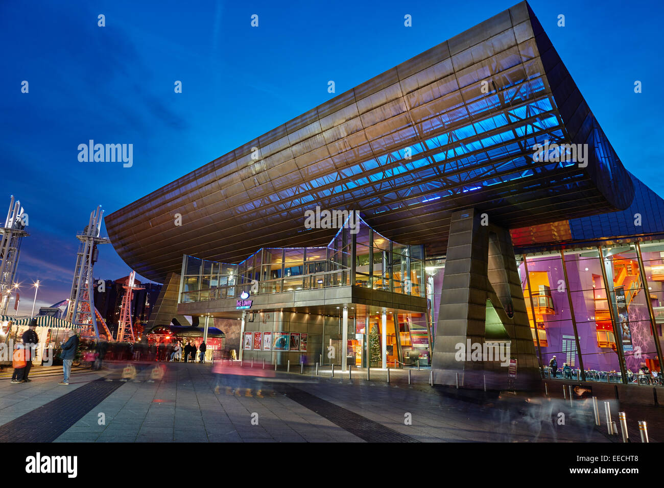 Media City UK in Salford Quays, The Lowry Theater und Kunstzentrum Stockfoto