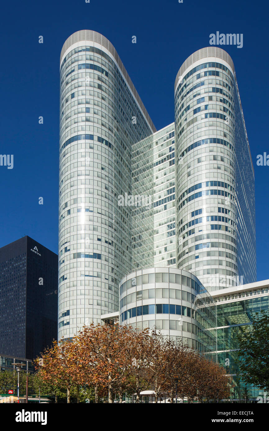 Coeur Verteidigung, Büro-Hochhaus in La Défense. Paris, Frankreich. Stockfoto
