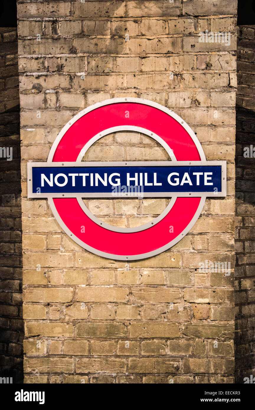 Notting Hill Gate Zeichen Stockfoto