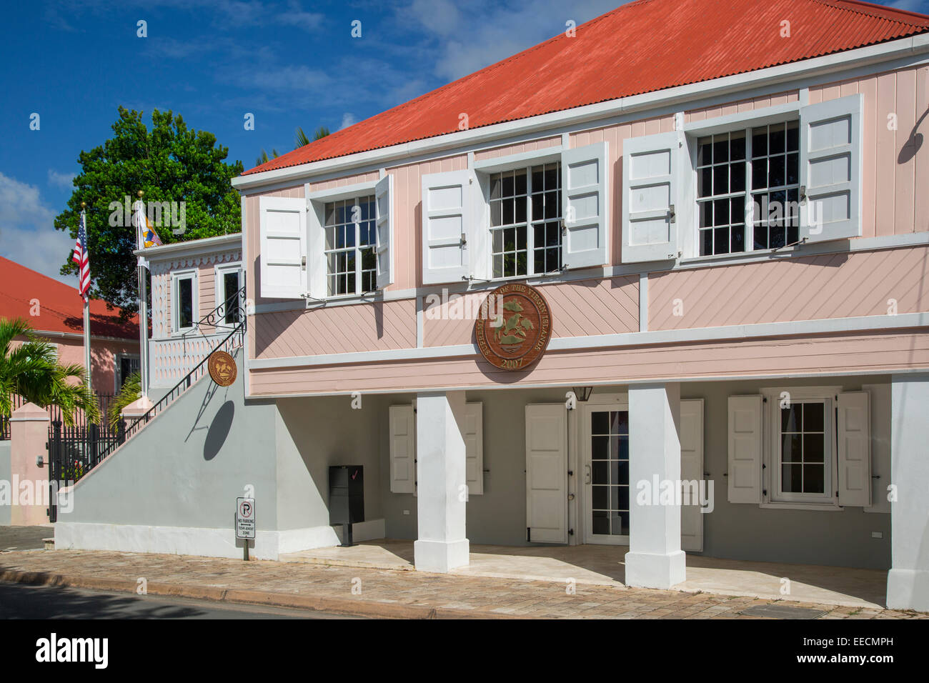 Supreme Court Building der US Virgin Islands, Frederiksted, St. Croix, Amerikanische Jungferninseln, West Indies Stockfoto