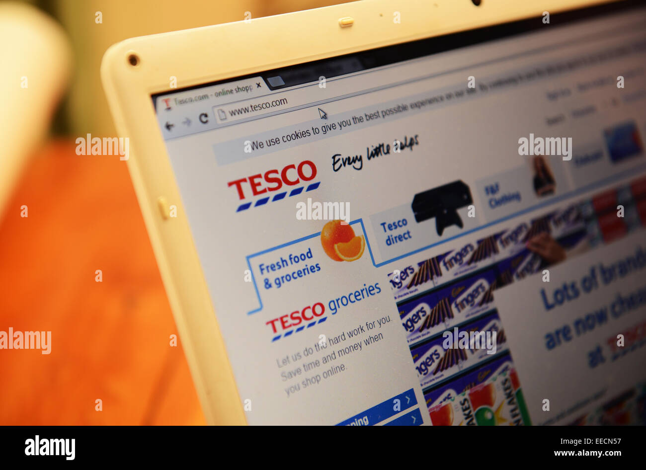 Tesco-Webseite Stockfoto