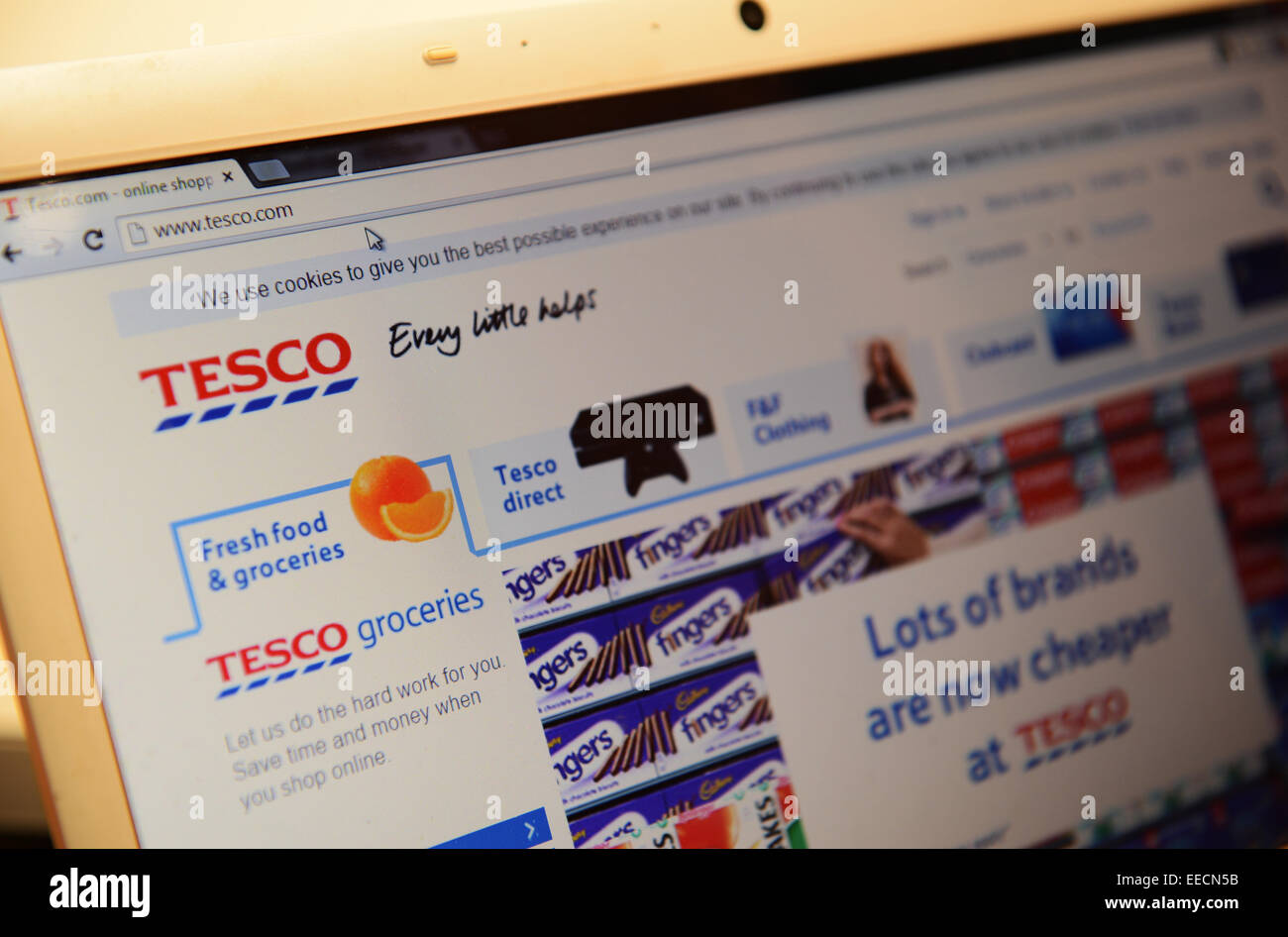 Tesco-Webseite Stockfoto