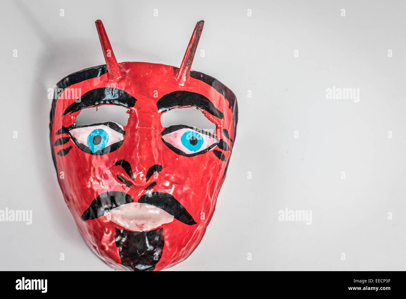 Rote Teufel Pappmaché-Papier-Maske aus der mexikanischen tradition Stockfoto