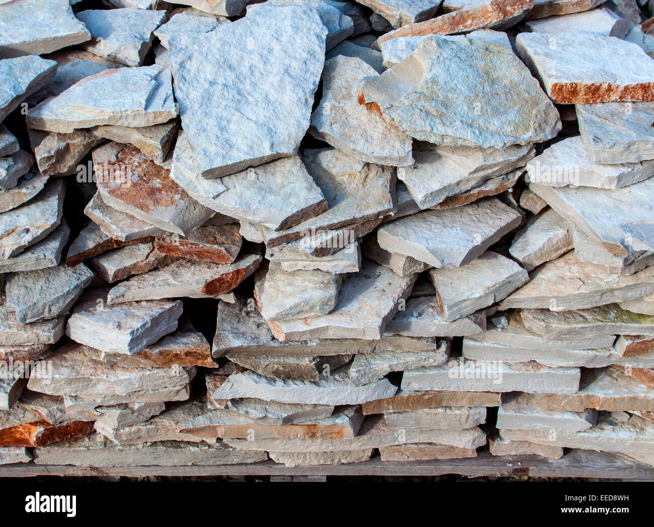 Baustelle - Stein für Wandverkleidung Stockfoto