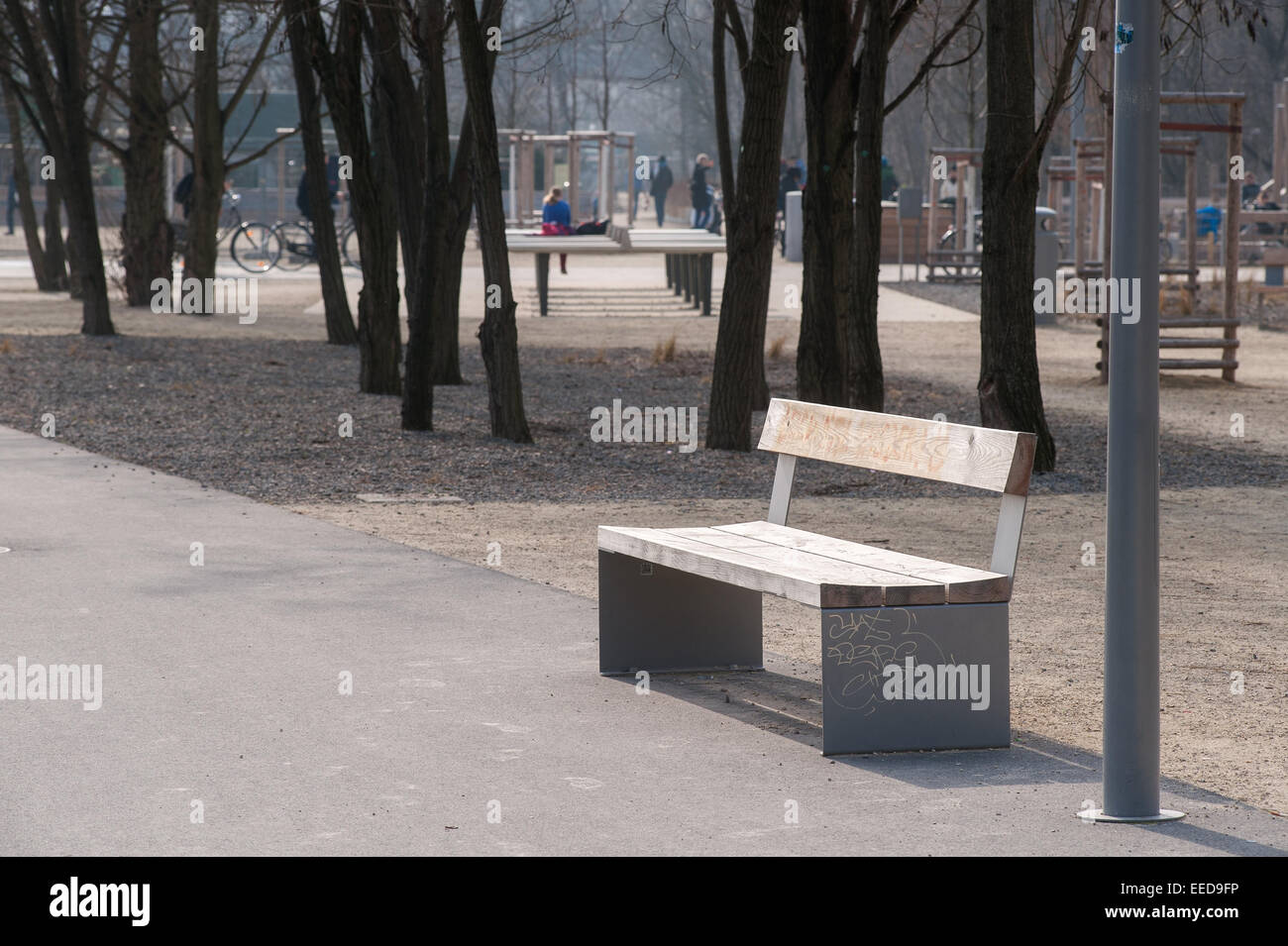Berlin, Deutschland, entwickelt Parklandschaft auf dem Gleis-Dreieck Stockfoto