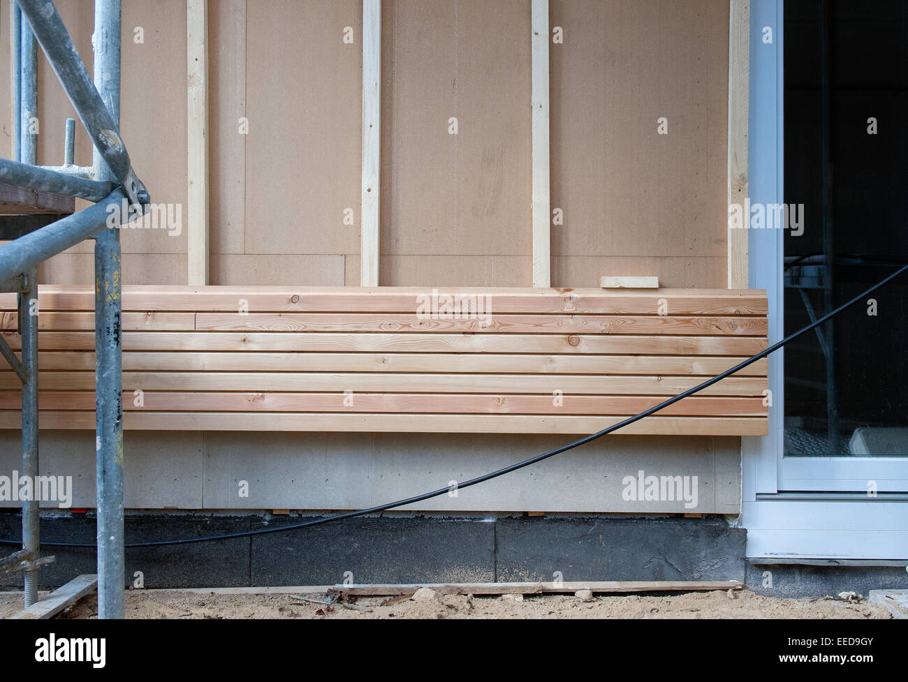 Berlin, Deutschland, Holz Verkleidung einer Außenwand Stockfoto