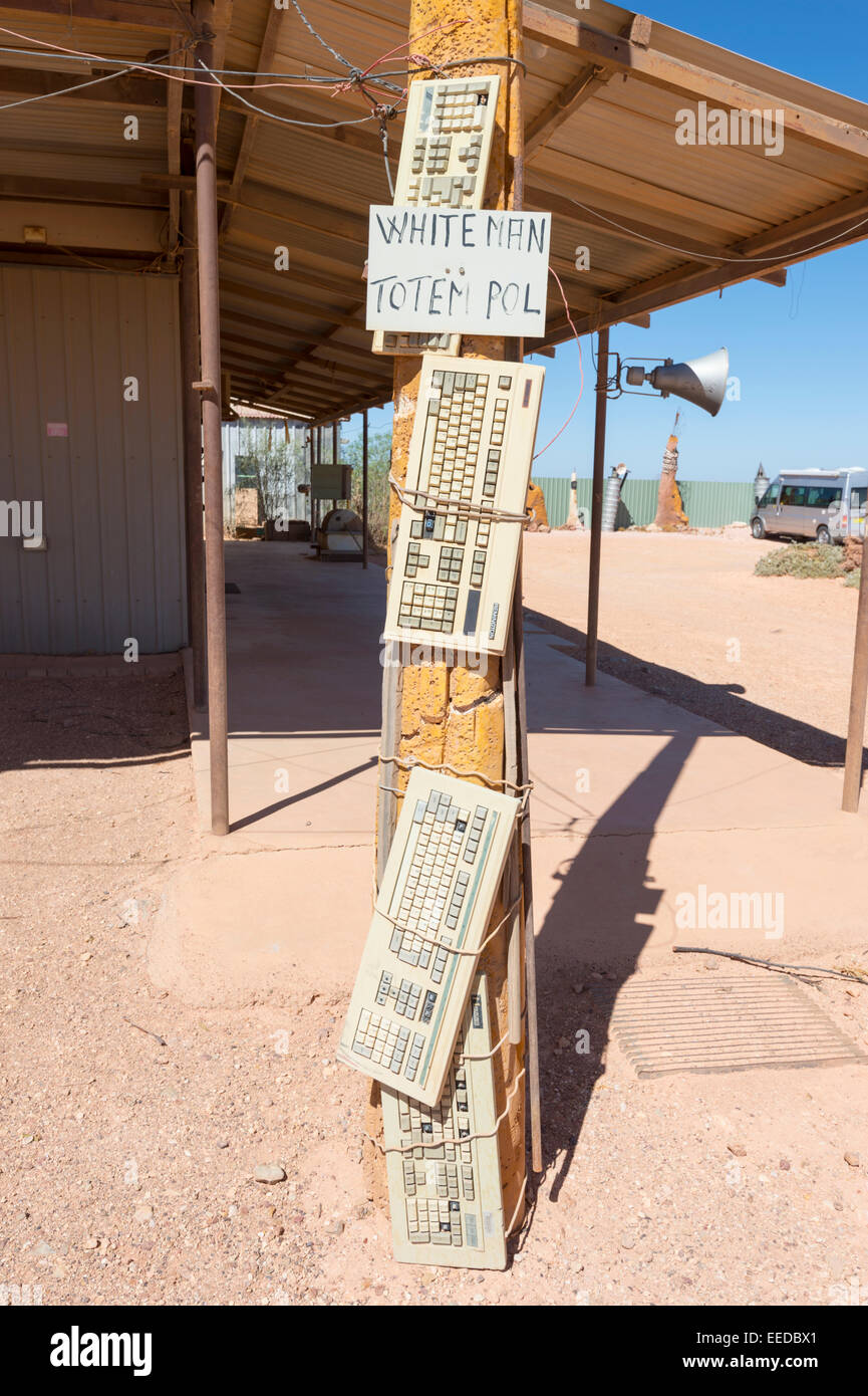 Humorvolle Zeichen, Coober Pedy, Südaustralien Stockfoto