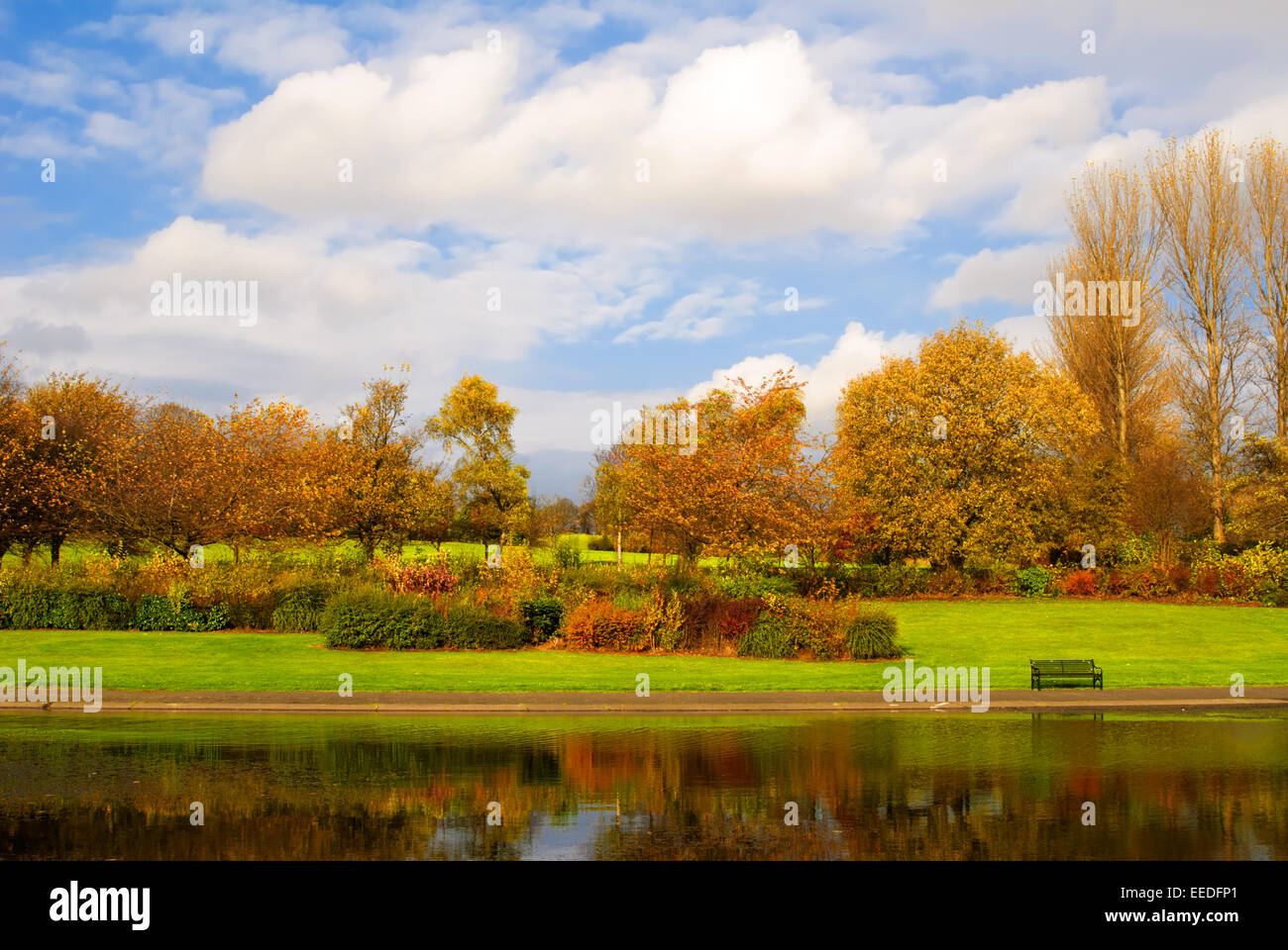 Teich im Alexandra Park in Glasgow, Schottland Stockfoto