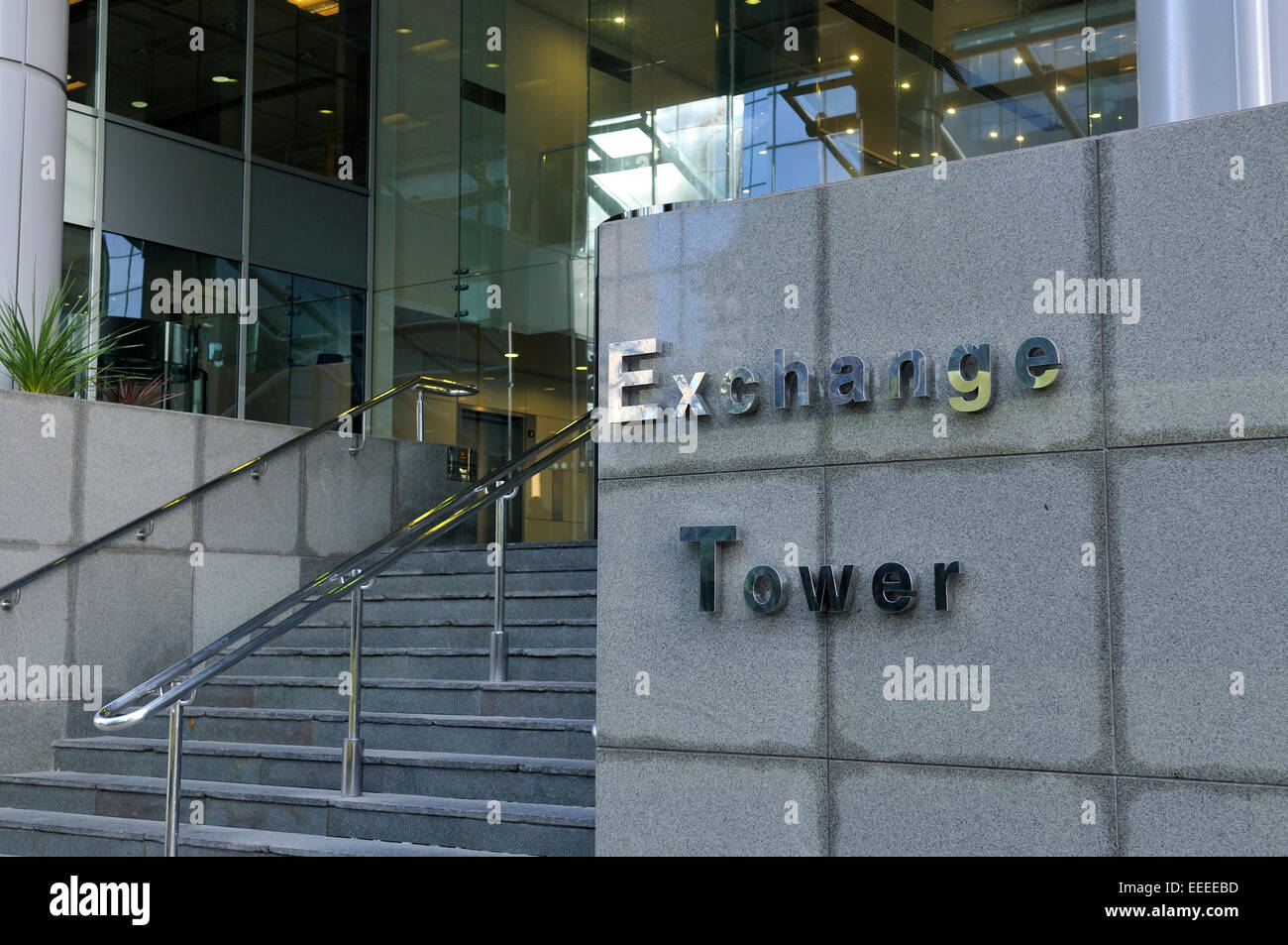 Wolkenkratzer im Finanzdistrikt Canary Wharf London Exchange Stockfoto