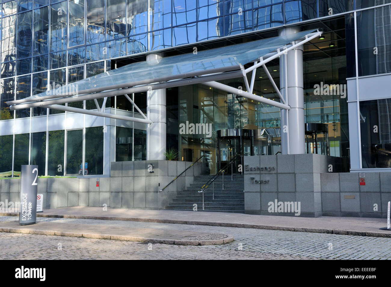 Wolkenkratzer im Finanzdistrikt Canary Wharf London Exchange Stockfoto