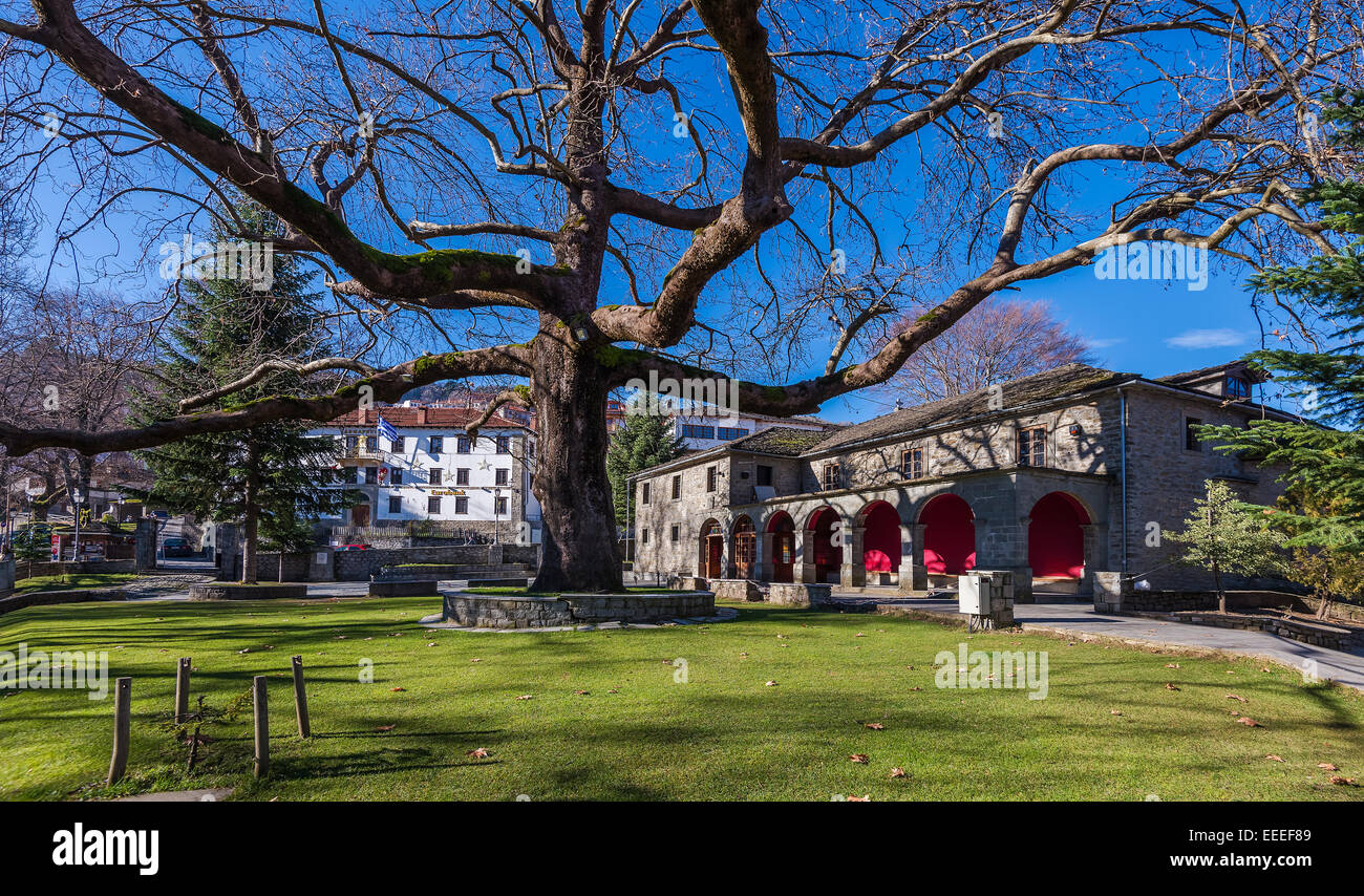 Metsovo Stadt Agia Paraskevi Kirche Stockfoto