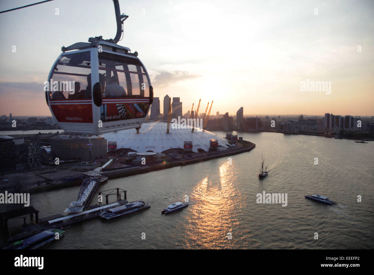 Emirates Air-Line Seilbahn Stockfoto