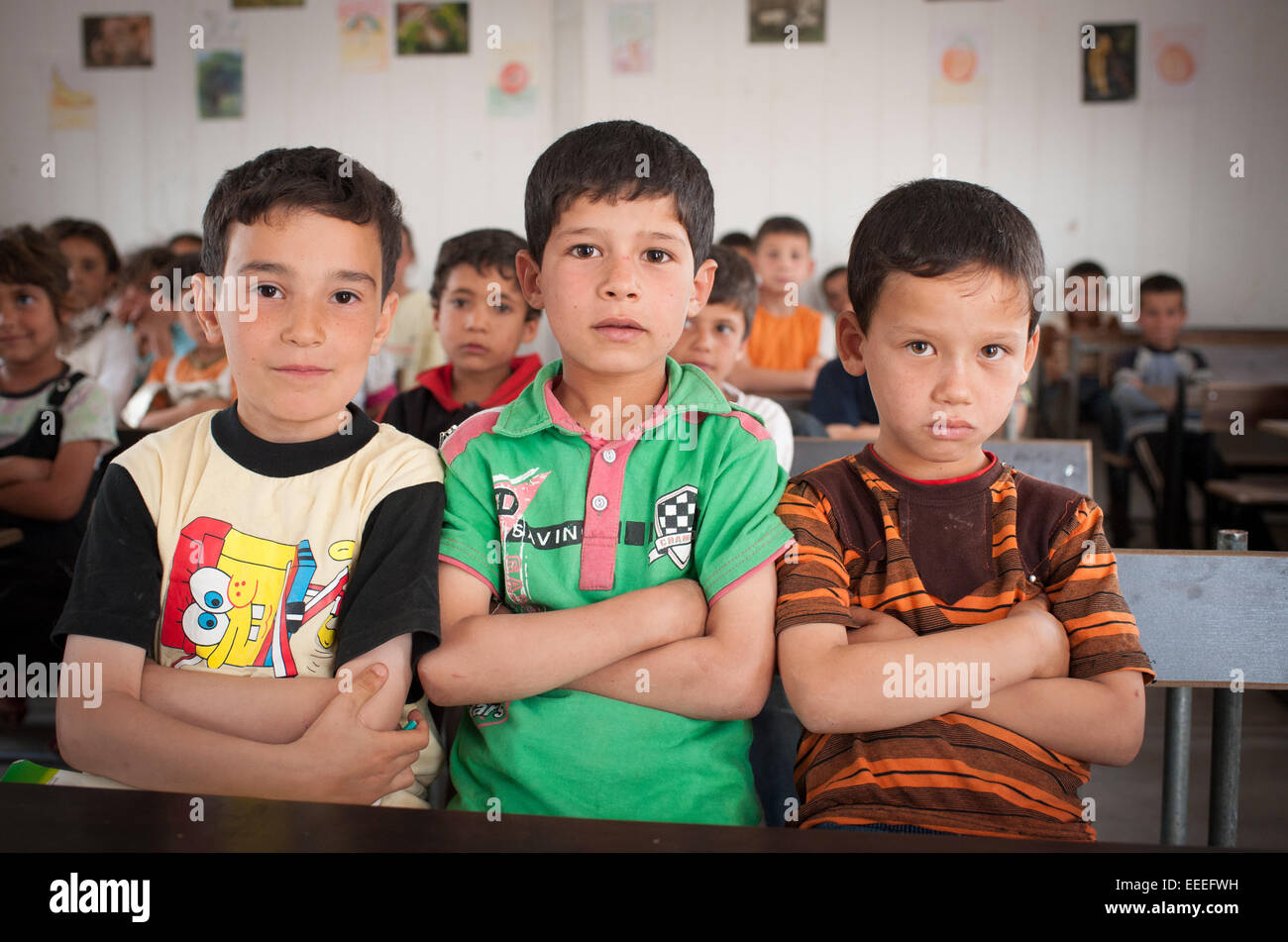 Bab al-Hawa, Syrien, Flüchtlingslager an der syrisch-türkischen Grenze Stockfoto