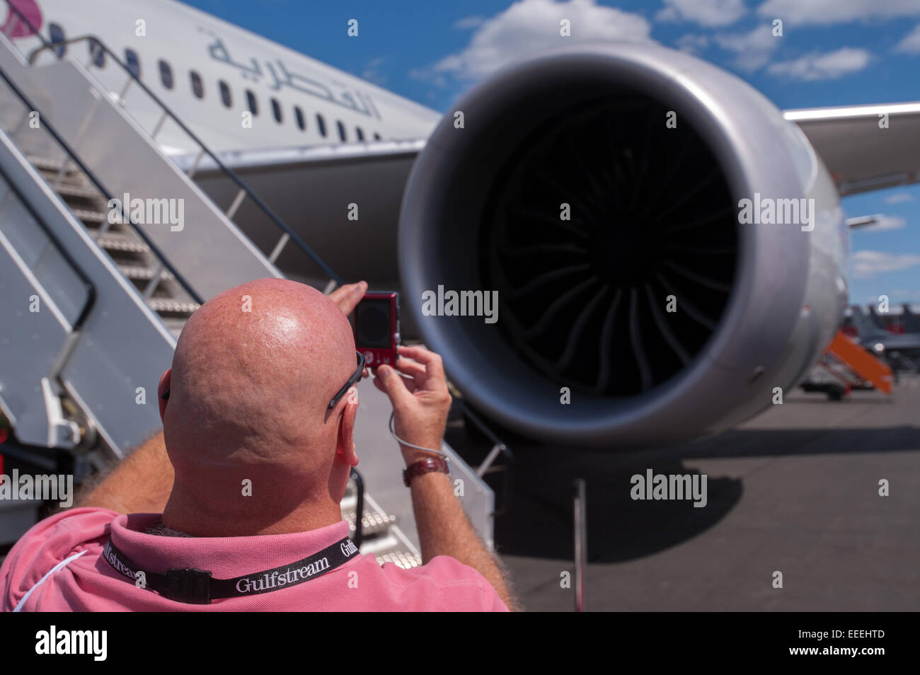 Farnborough International Airshow - Medientag.  Mitwirkende: Atmosphäre wo: Farnborough, Großbritannien wenn: 14. Juli 2014 Stockfoto