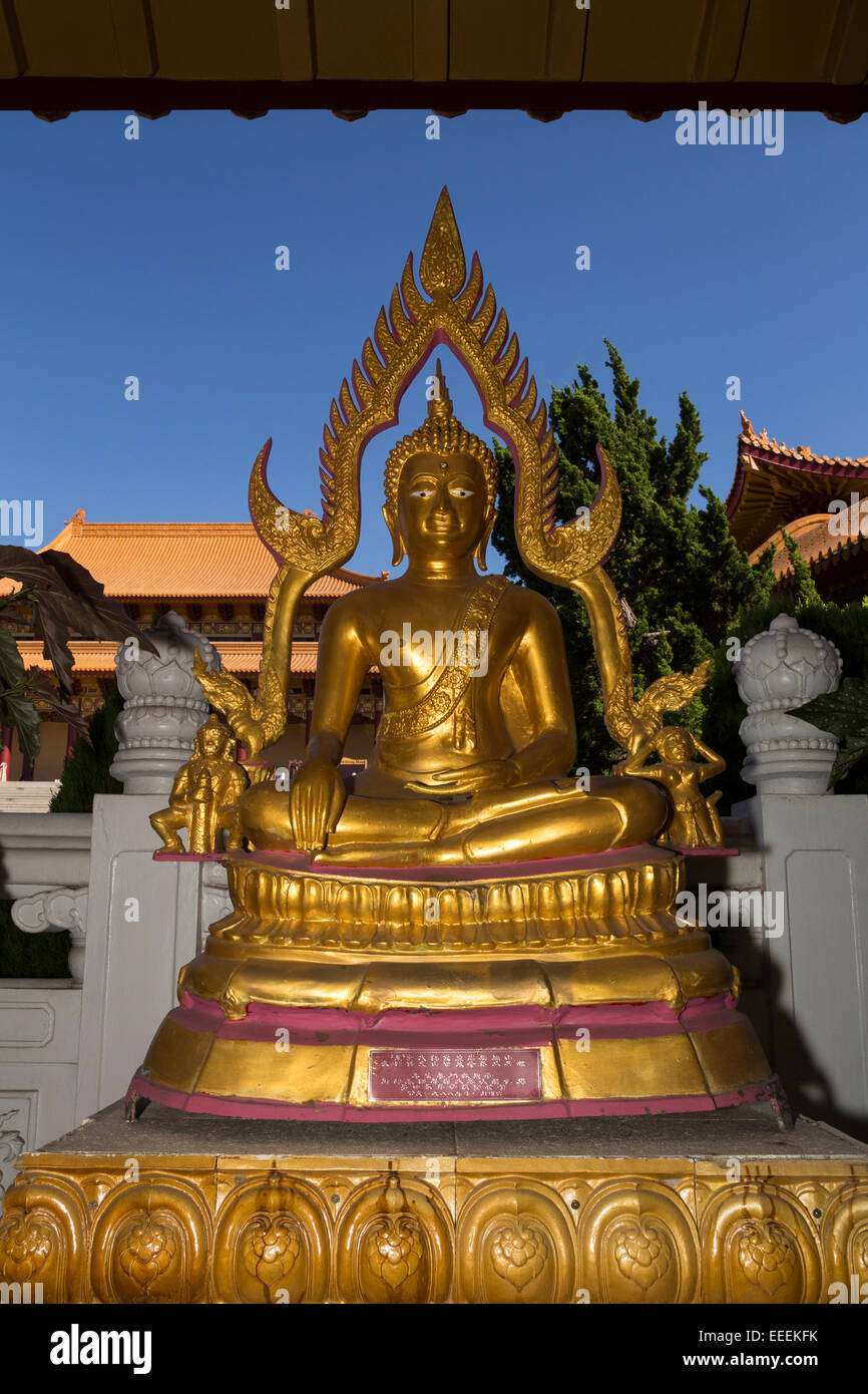 Erleuchtung des Buddha, Hsi Lai Tempel, Stadt der Hacienda Heights, Los Angeles County, Kalifornien Stockfoto