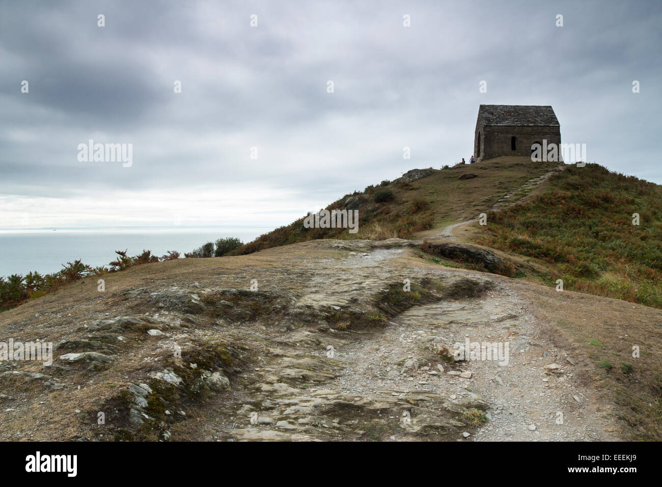 Rame Kapelle Rame Head Whitsand Bay Cornwall UK Stockfoto