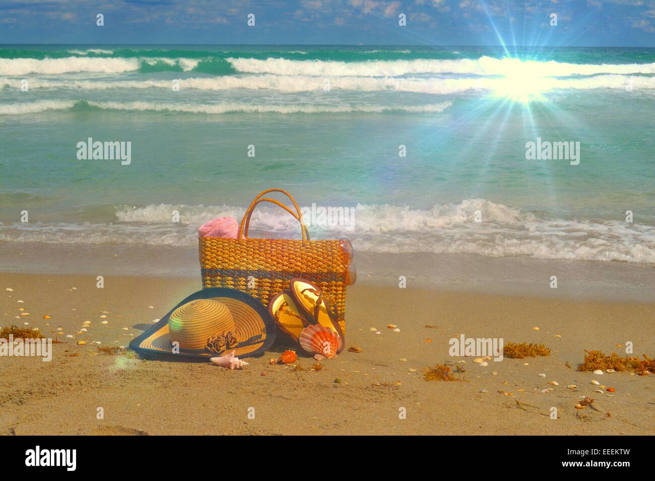 Strand-Ausrüstung Stockfoto