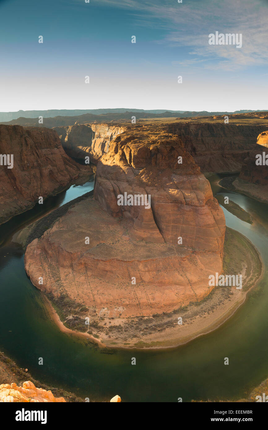 PAGE, AZ, USA Horseshoe Bend im späten Nachmittag Licht. Stockfoto