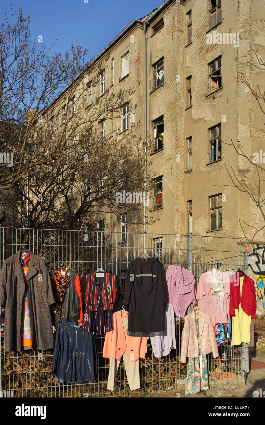 Berlin, Deutschland, Private Verkauf von Kleidung Stockfoto