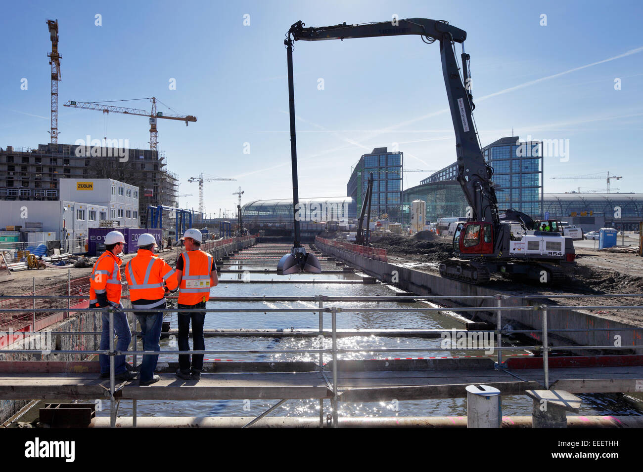 Berlin, Deutschland, arbeiten für den Ausbau der S-21 Stockfoto