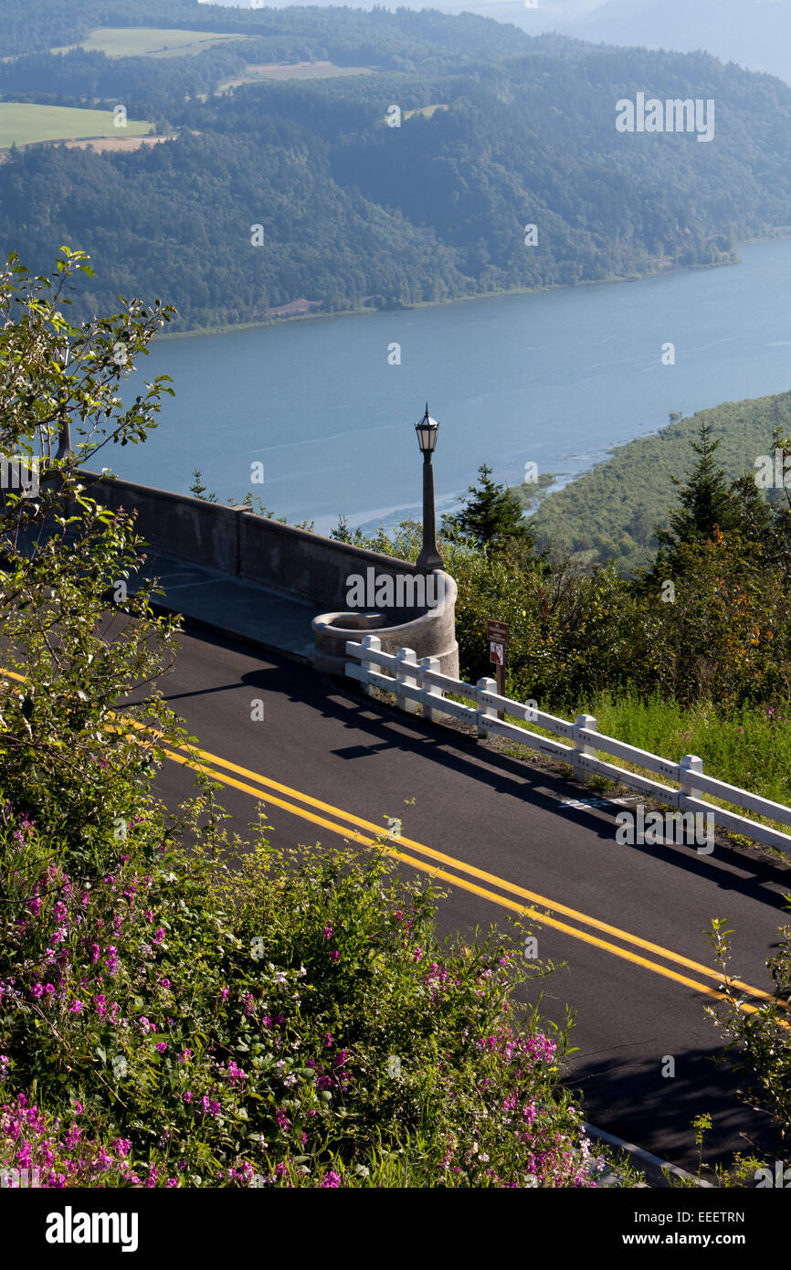 Columbia River gesehen von Crown Point in der Nähe von Vista House im Multnomah County, Oregon Stockfoto