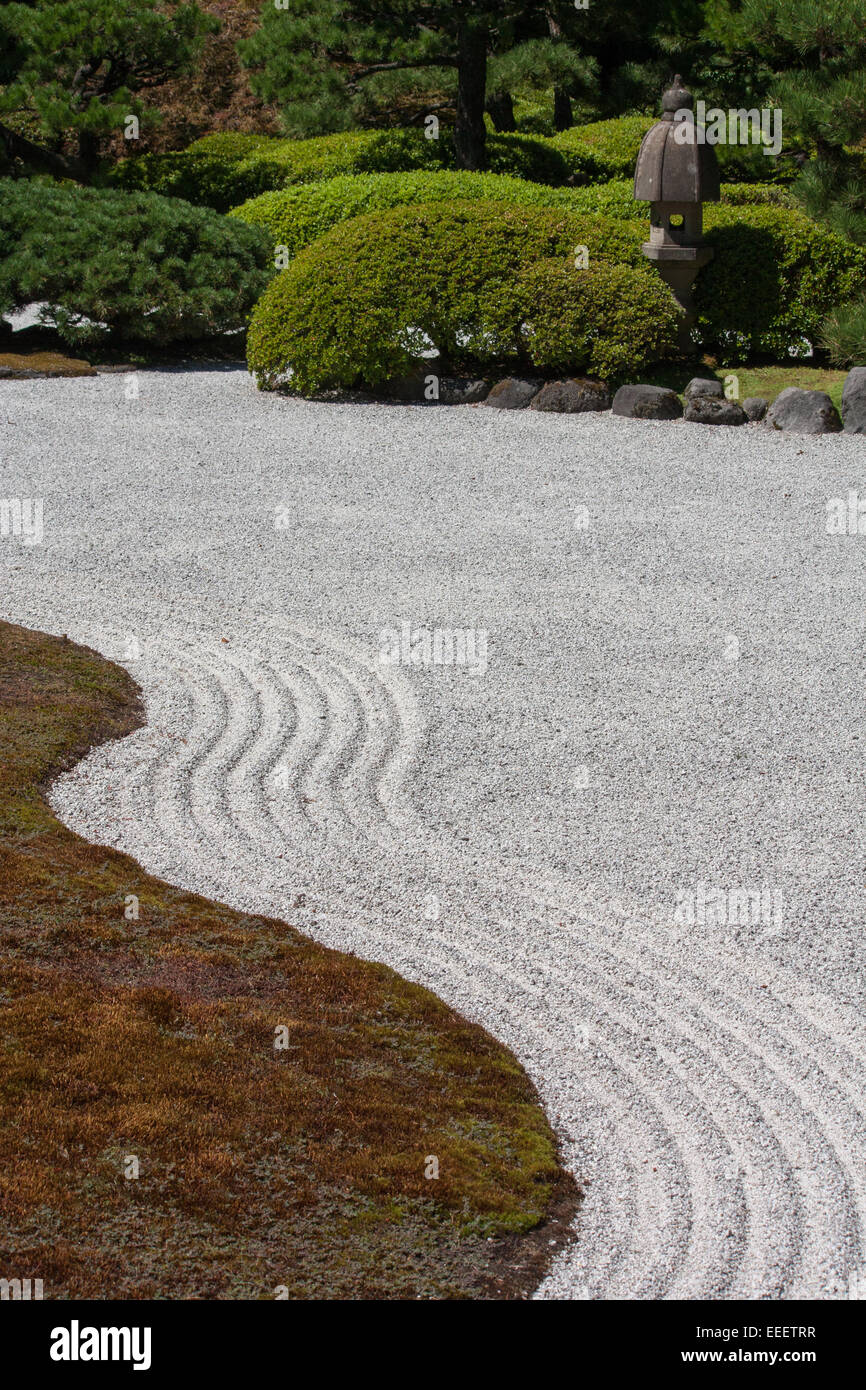 Wohnung Garten am Portland Japanese Garden Stockfoto