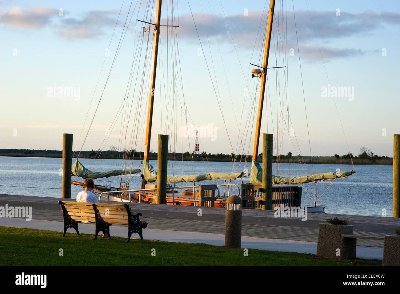 Am Flussufer, Apalachicola, Florida Stockfoto