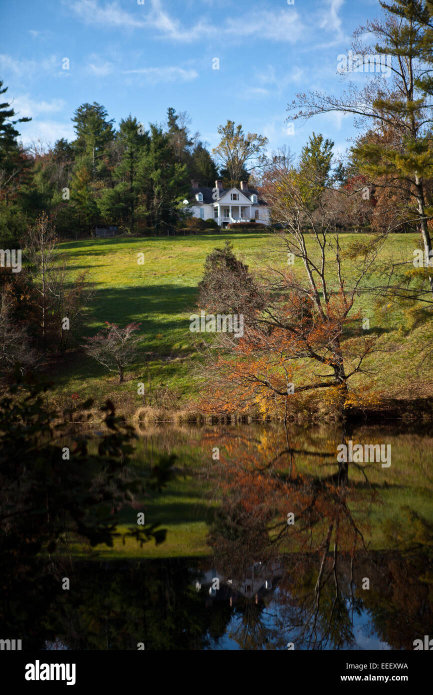 Ansicht des Hauses von Autor und Dichter Carl Sandburg in Flat Rock, NC Stockfoto