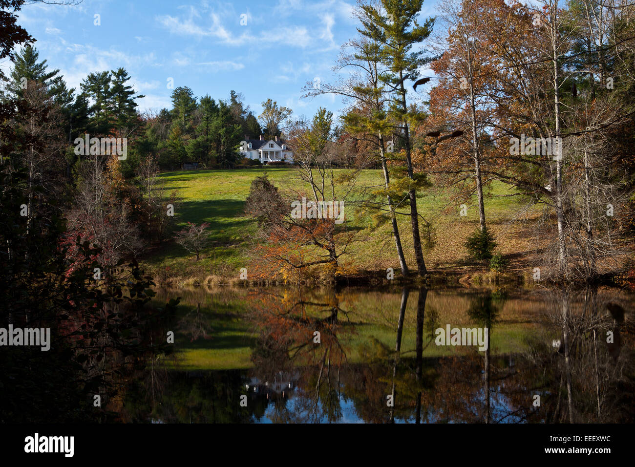 Ansicht des Hauses von Autor und Dichter Carl Sandburg in Flat Rock, NC Stockfoto