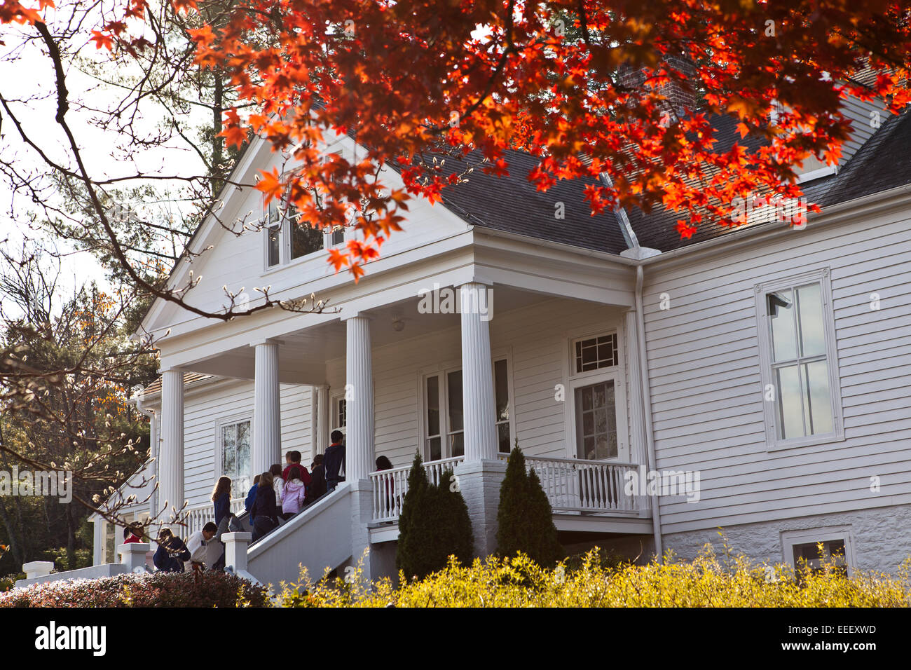 Ansicht des Hauses von Autor und Dichter Carl Sandburg in Flat Rock, NC Stockfoto
