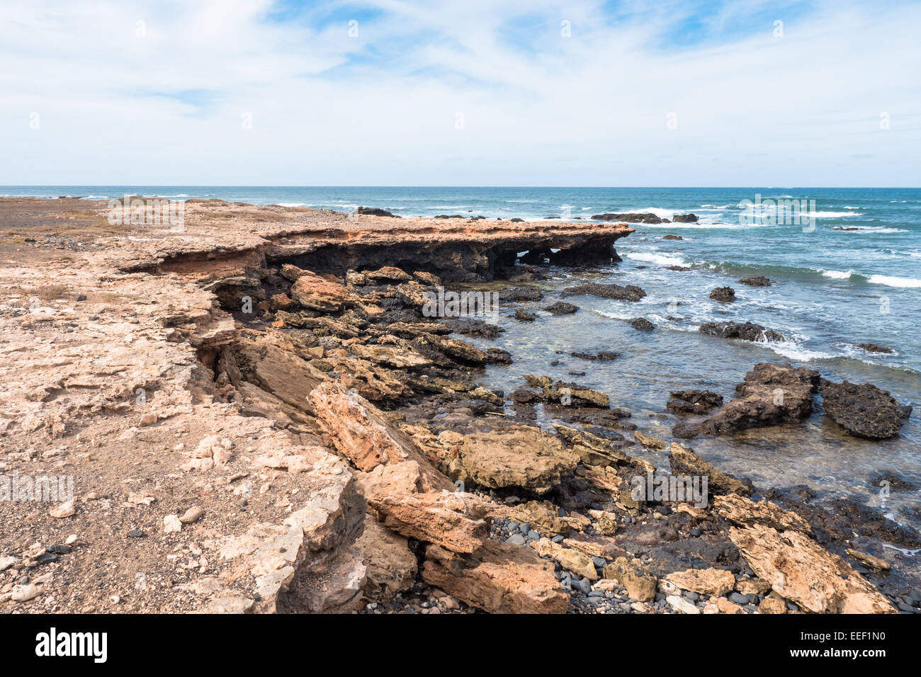 Wild-Boavista-Insel Küste in Kap Verde - Cabo Verde Stockfoto