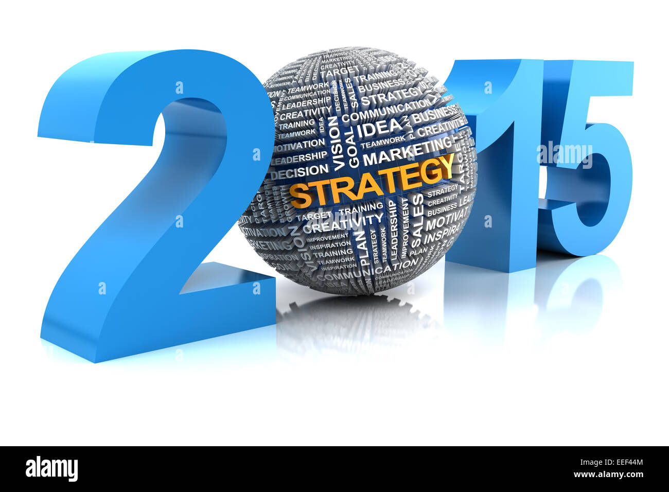2015-Business-Strategie, 3d render Stockfoto