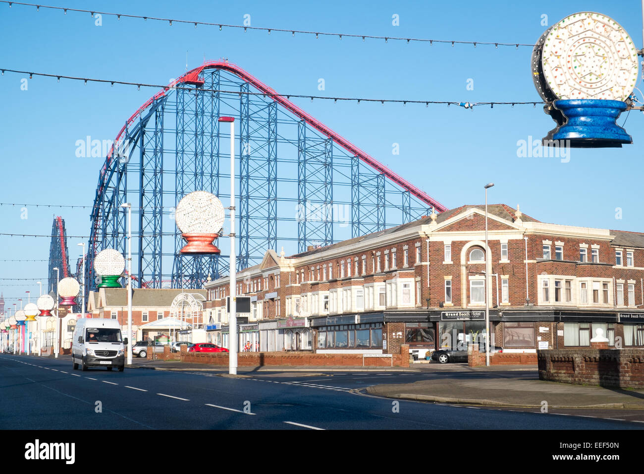 Big Dipper Messegelände fahren in Blackpool Pleasure Beach an der Küste von Lancashire, england Stockfoto