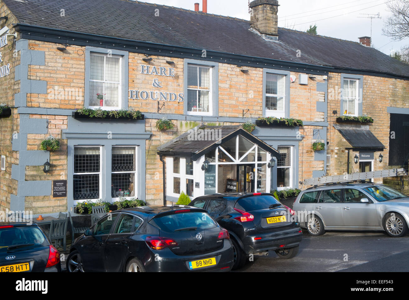 Hare and Hounds Gasthaus an der Bolton Road West, Holcombe Brook, Ramsbottom, Lancashire, England, UK Stockfoto