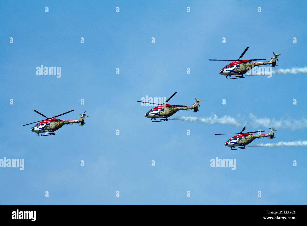 Sarang (Pfau) - indische Luftwaffe Kunstflug-Team Stockfoto