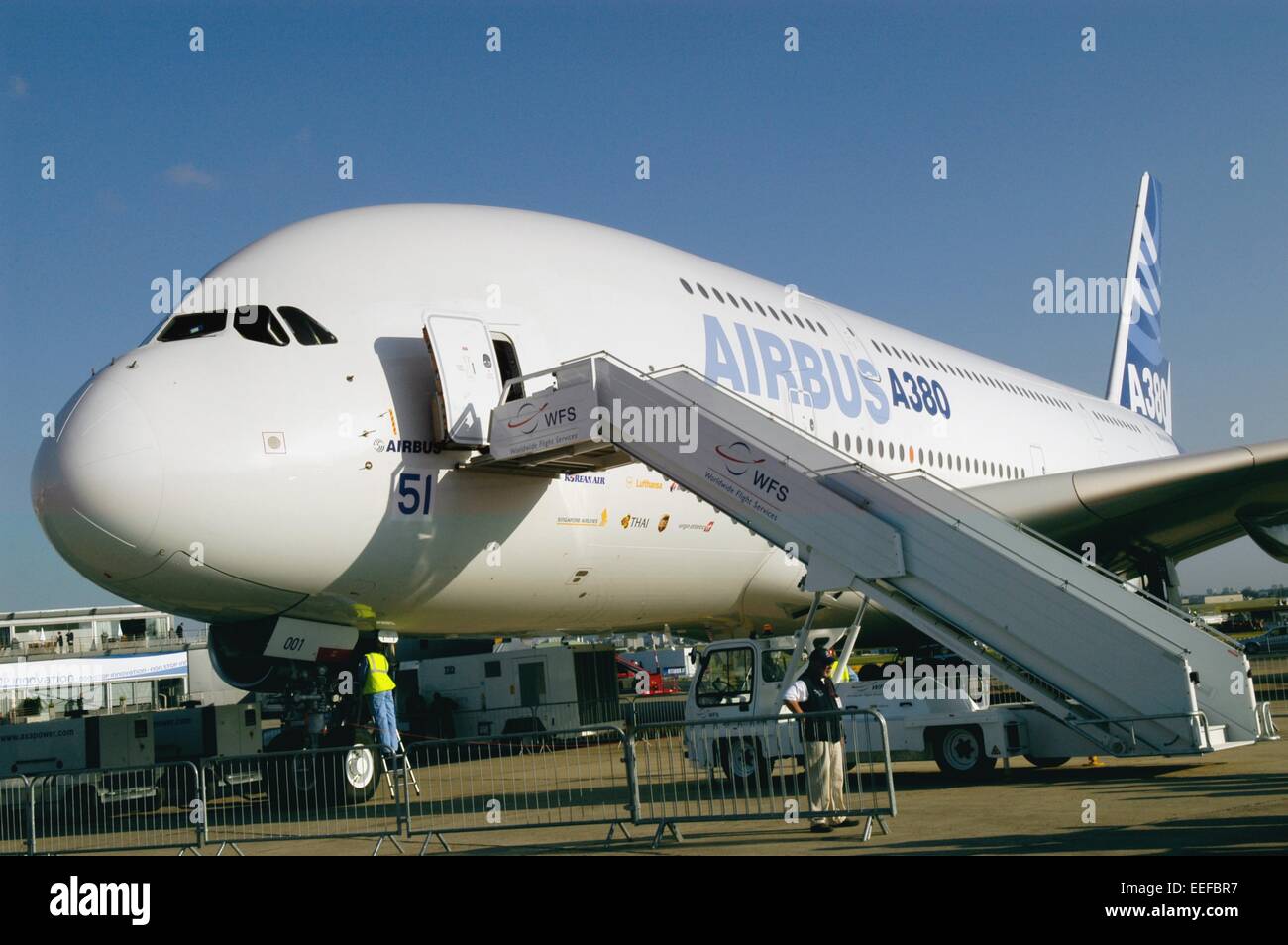 Airbus A 380-Verkehrsflugzeug Stockfoto