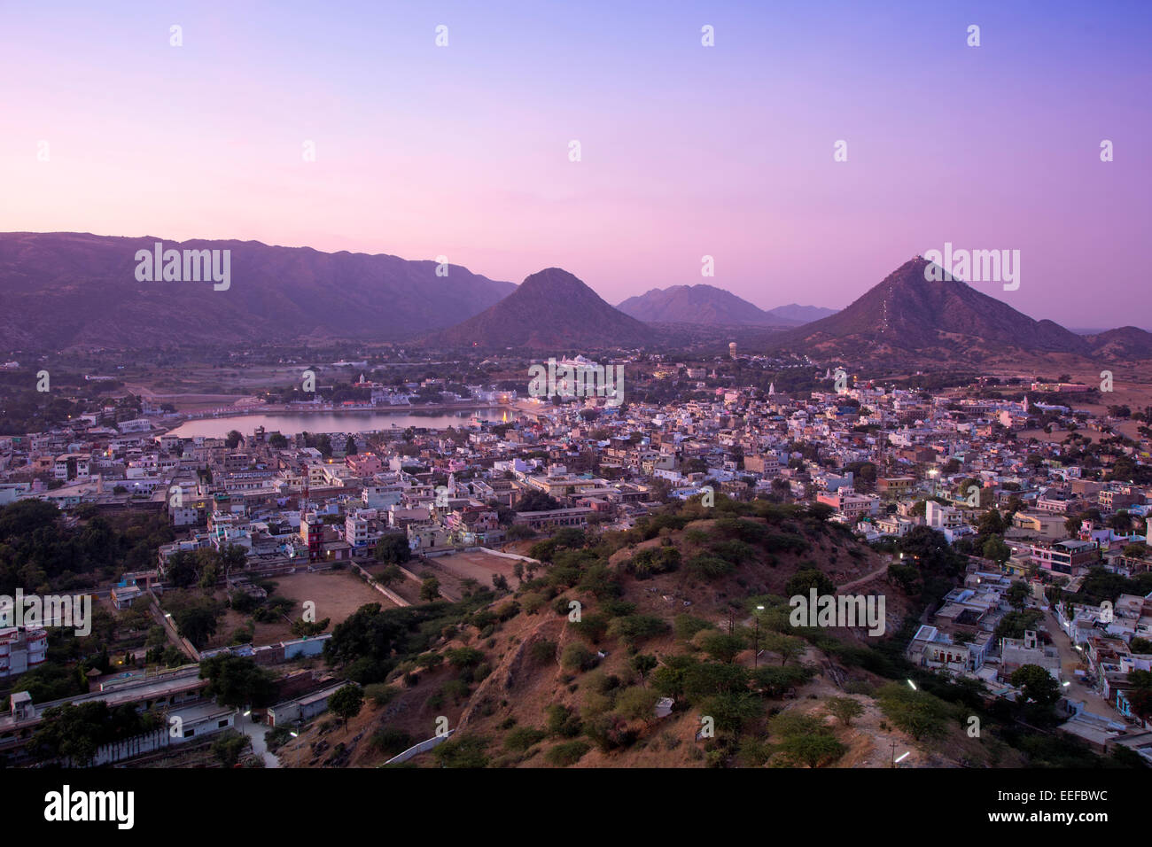 Indien, Rajasthan, Pushkar im Morgengrauen Stockfoto