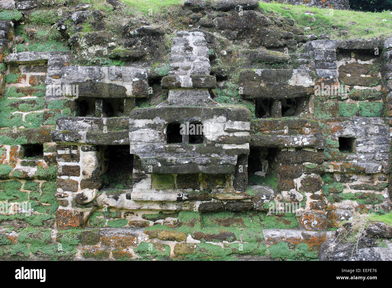Jaguar-Tempel an der archäologischen Stätte von Lamanai, Belize Stockfoto