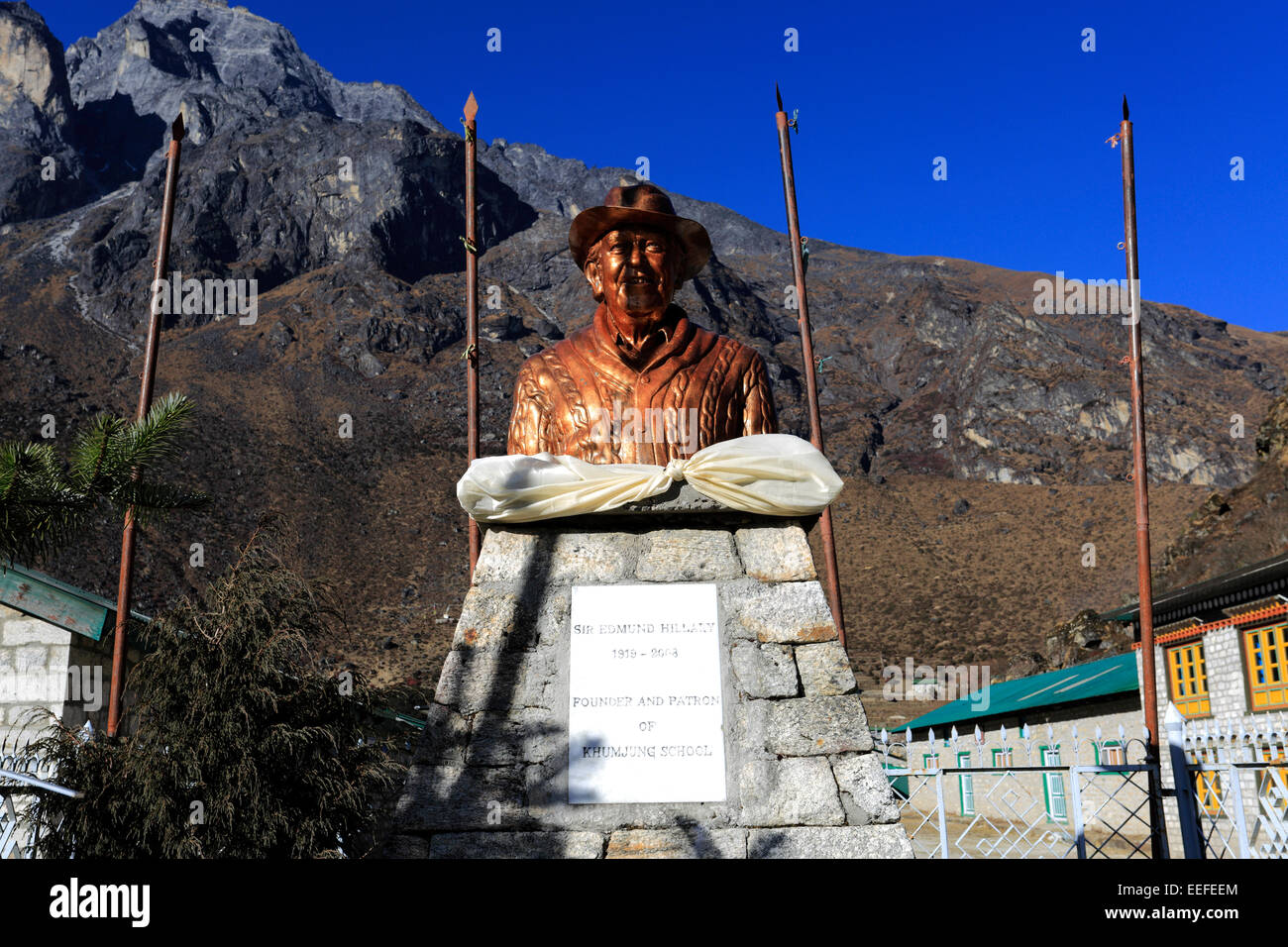 Edmund Hillary Schule im Dorf Khumjung, Sagarmatha Nationalpark, Solukhumbu Bezirk, Khumbu-Region Ost-Nepal, Asien Stockfoto