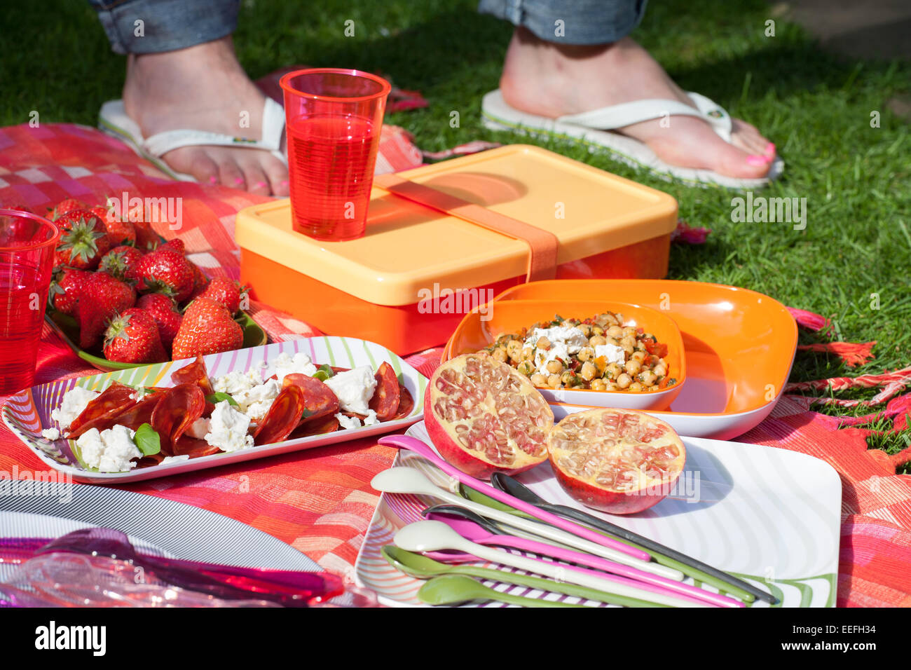 Picknick im freien Stockfoto